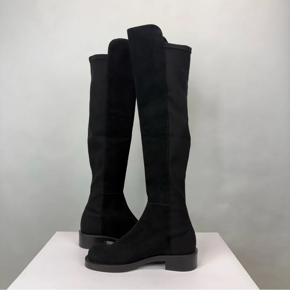 New Stuart Weitzman 5050 Bold Over The Knee Boot Black Sz 6.5